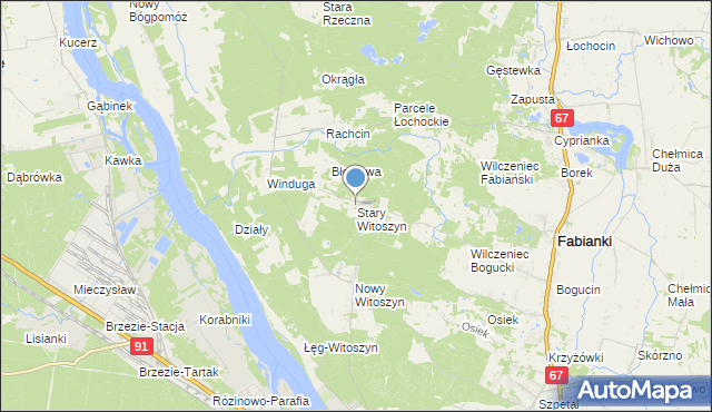 mapa Stary Witoszyn, Stary Witoszyn na mapie Targeo